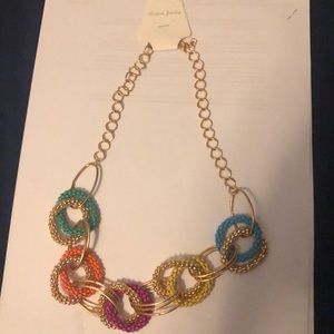 Gold and multicolor chain necklace
